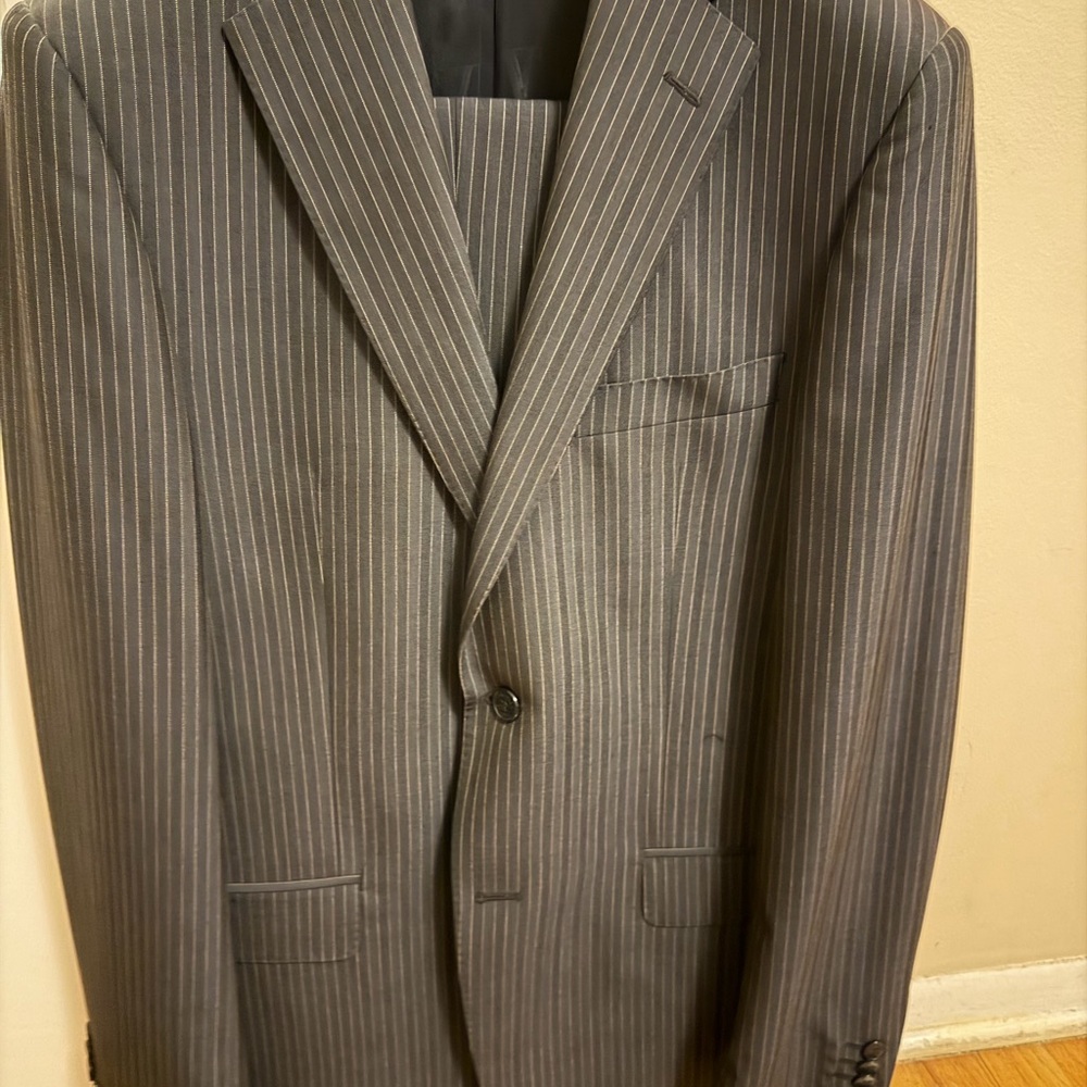 Classic Gray Pinstripe Men's Blazer